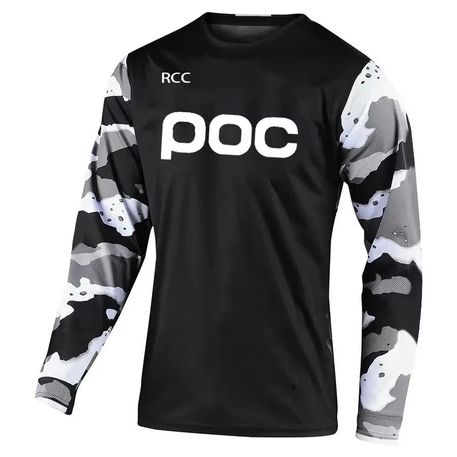Mountain Biking Camp - Kaos Lengan Panjang Pria, Jersey Bersepeda